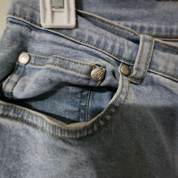 Lana Erica light blue embroidered jeans size 14 y2k 90's vibe jeans floral - Picture 11 of 11